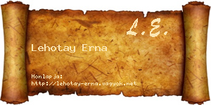 Lehotay Erna névjegykártya